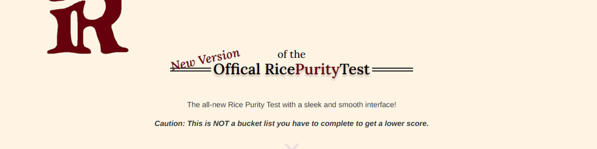 Rice Purity Test - Best Latest Version